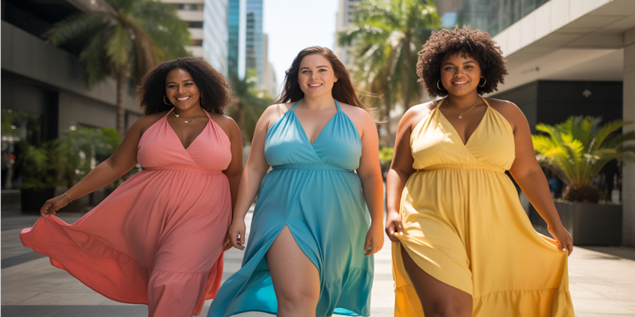 Cores vibrantes, tecidos leves e modelagens inteligentes definem os vestidos plus size que são tendência no verão brasileiro.